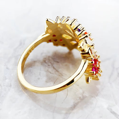 Colourful Flowers Ring 2023 Brand New Fine Jewerly Bohemia 925 Sterling Silver Gift for Women