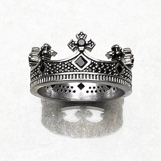 Royal Ring Crown Europe Style Victorian Fine Jewelry for Women Men Summer Brand New Vintage Kings Pure 925 Sterling Silver Gift