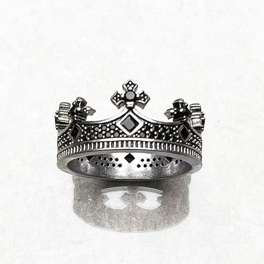 Royal Ring Crown Europe Style Victorian Fine Jewelry for Women Men Summer Brand New Vintage Kings Pure 925 Sterling Silver Gift
