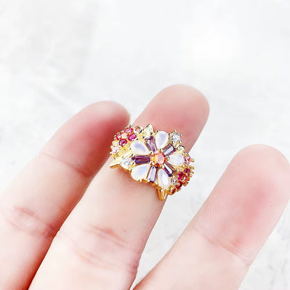 Colourful Flowers Ring 2023 Brand New Fine Jewerly Bohemia 925 Sterling Silver Gift for Women