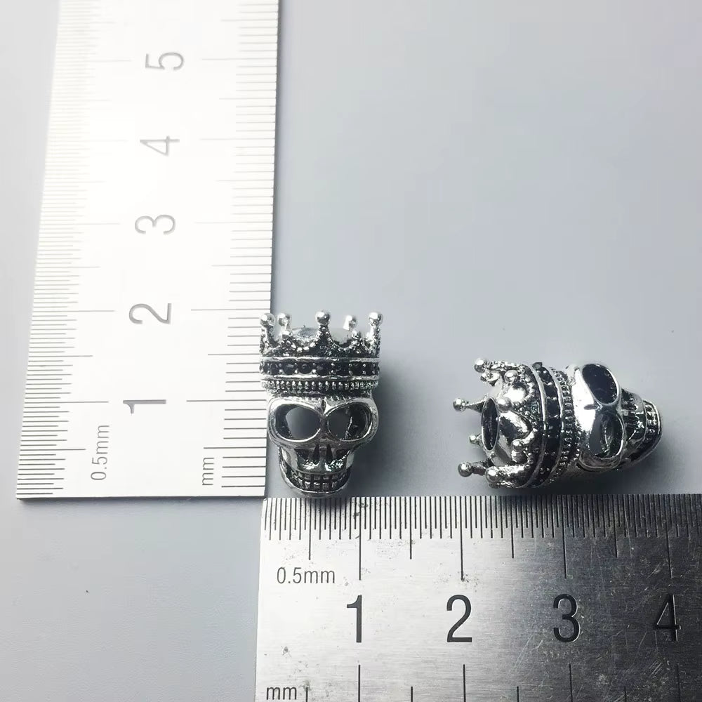 Beads Bracelet Chain with Skull King Karma Jewelry Gift for Europe Men and Women in 925 Sterling Silver Fit Pendants and Charms