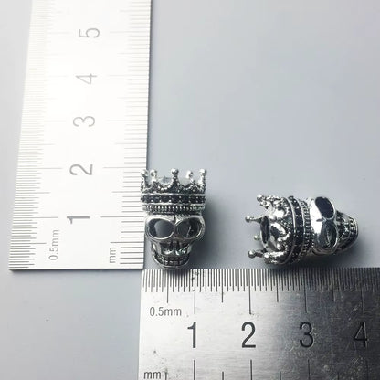 Beads Bracelet Chain with Skull King Karma Jewelry Gift for Europe Men and Women in 925 Sterling Silver Fit Pendants and Charms