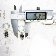 Hoop Earring Black Skull Europe Fine Jewerly for Women Men Vintage Gift in Real 925 Sterling Silver