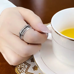 Black CZ Lane Ring,Europe Style Vintage Jewelry Fine Jewerly Gift for Men and Women in 925 Sterling Silver