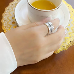 Entenity Ring Black & White Pave,Europe Style Glam Fashion Good Jewerly for Women Gift in 925 Sterling Silver