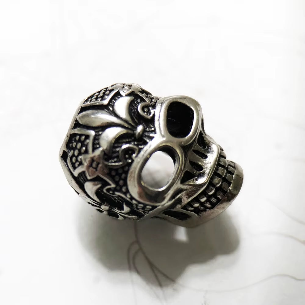 Beads Fleur-De-Lis Lily Skull Rebel Street 925 Silver Europe Karma Jewelry Accessories
