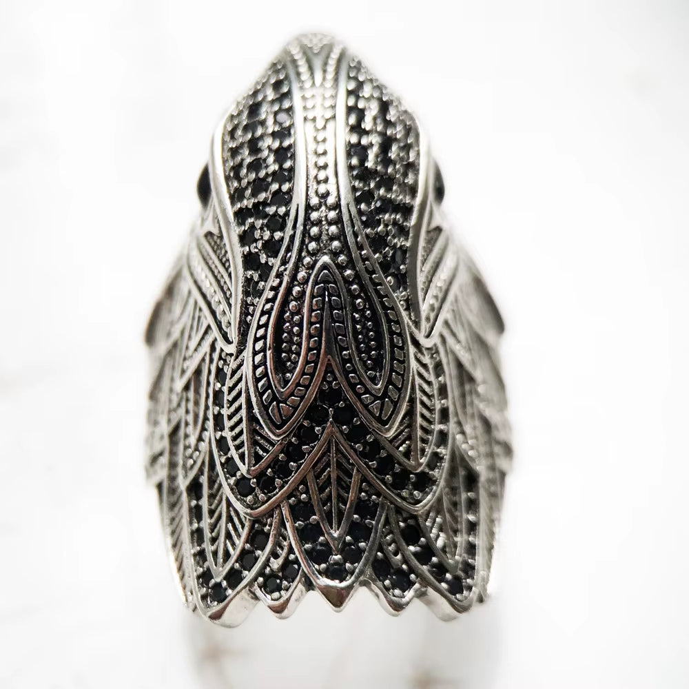 Cocktail Ring Elegant Falcon Vintage Gift for Women & Men Europe 925 Sterling Silver Fine Jewelry