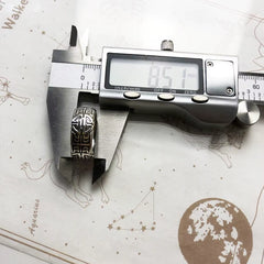 Band Ring Ethno Great Blessing Sign,Ethnic Fine Jewerly for Women Men Autumn Buddhist Prayer Gift in 925 Sterling Silver