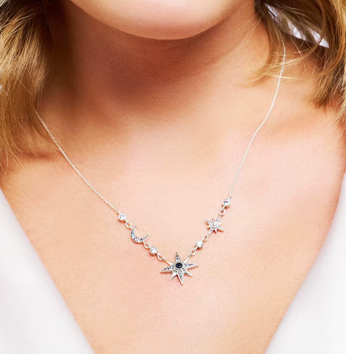 Royalty Star & Moon Link Chain Necklace | Night Collection