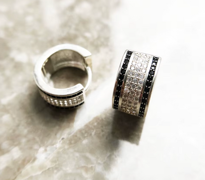 Glam Creole Hinged Hoop Earrings | Night Collection