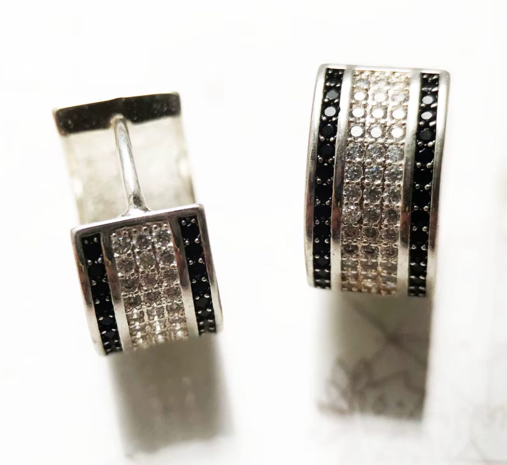 Glam Creole Hinged Hoop Earrings | Night Collection