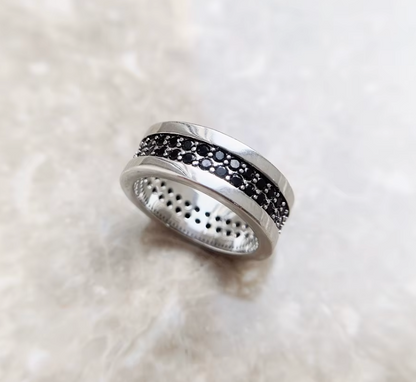 Classic Black Zirconia Band Ring | Night Collection
