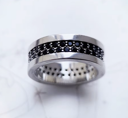 Classic Black Zirconia Band Ring | Night Collection