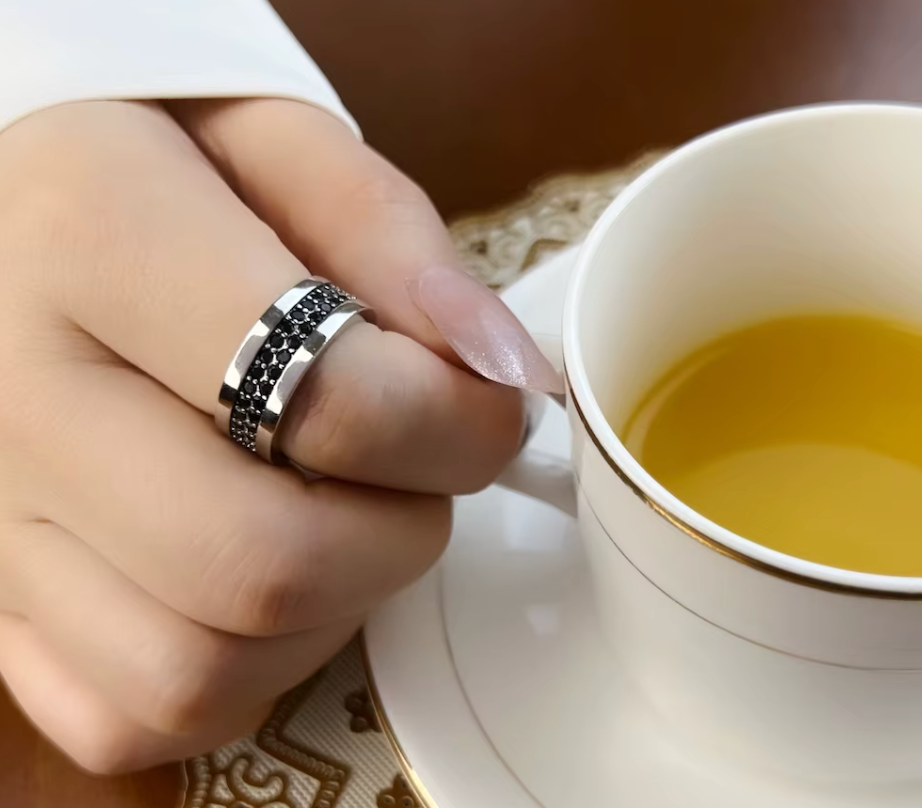 Classic Black Zirconia Band Ring | Night Collection