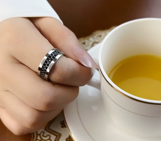 Classic Black Zirconia Band Ring | Night Collection