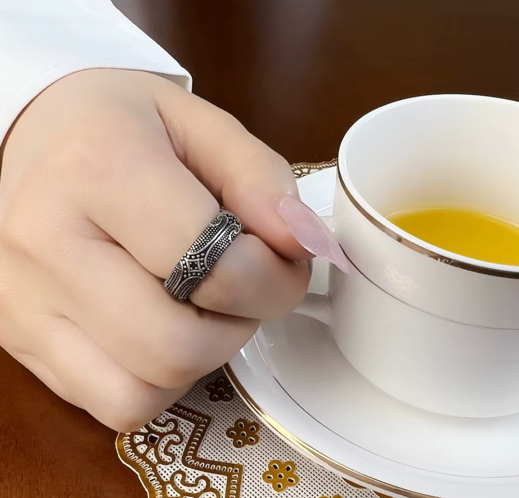 Maori Tattoo Ethno Band Ring | Night Collection
