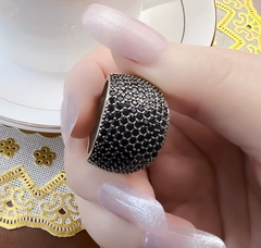 Black Pave Cocktail Ring | Night Collection