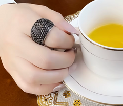 Black Pave Cocktail Ring | Night Collection