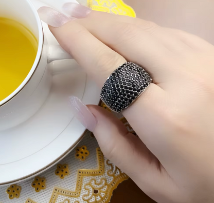Black Pave Cocktail Ring | Night Collection