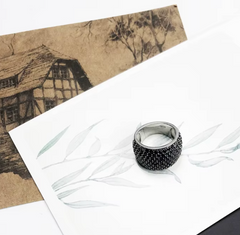 Black Pave Cocktail Ring | Night Collection