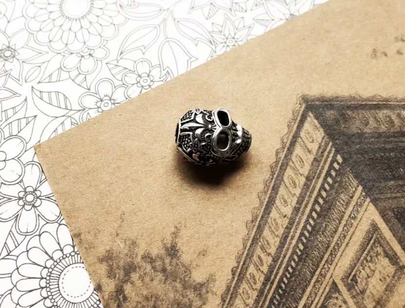 Fleur-De-Lis Skull Rebel Bead Charm | Night Collection
