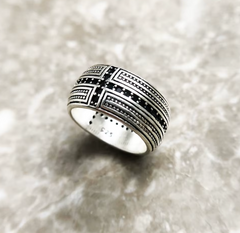 Black CZ Cross Ring | Night Collection