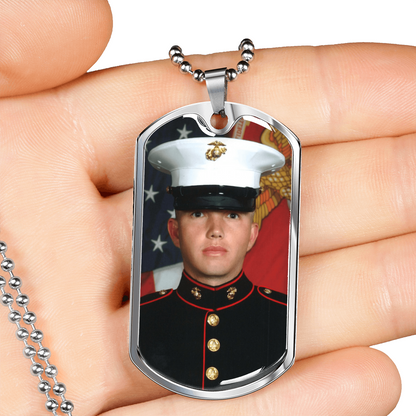 "Always in My Heart" – Custom Photo Dog Tag Necklace