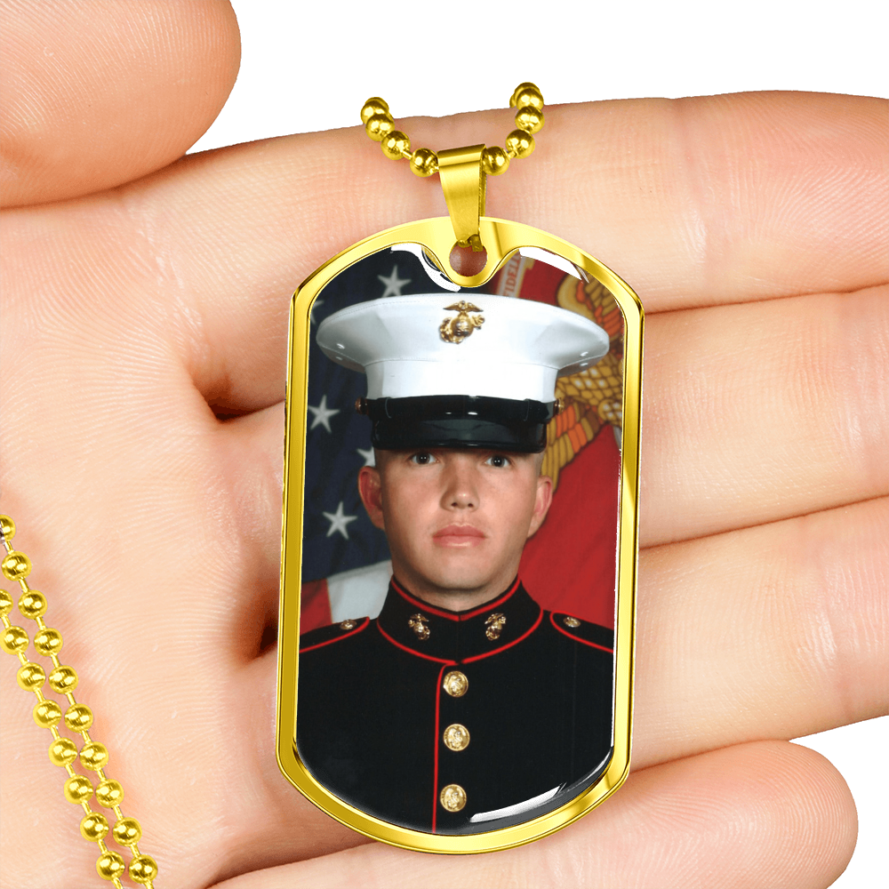 "Always in My Heart" – Custom Photo Dog Tag Necklace