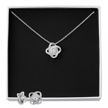 Love Knot Necklace & Earring Set