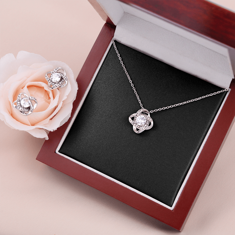 Love Knot Necklace & Earring Set
