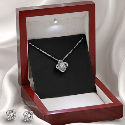 Love Knot Necklace & Earring Set