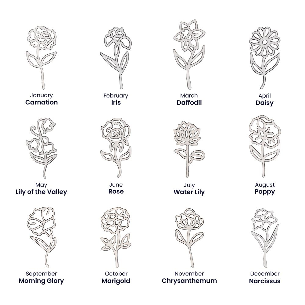 Eternal Bloom: Personalized Birth Flower & Cursive Name Necklace