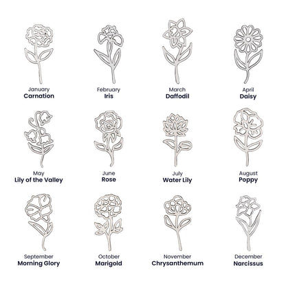 Eternal Bloom: Personalized Birth Flower & Cursive Name Necklace