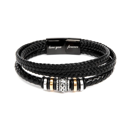 Engraved Men's Magnetic Clasp Bracelet – Braided Vegan Leather