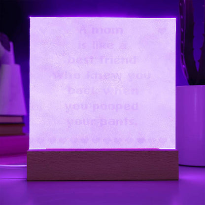 Best Friend Since the Diaper Days - Engraved Acrylic Square Plaque!