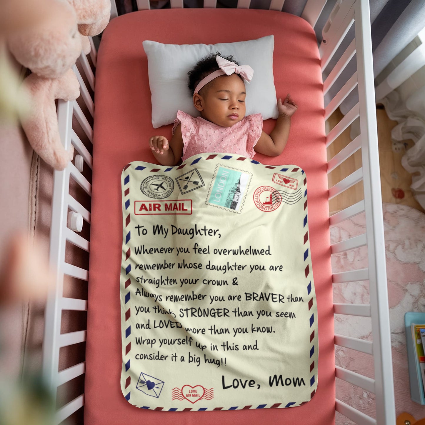 To My Daughter Braver I Love You (From Mom) – Sherpa Fleece Blanket
