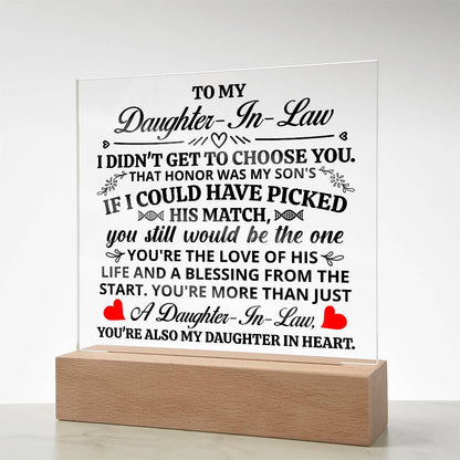 To My Daughter-in-Law Honor – Acrylic Square