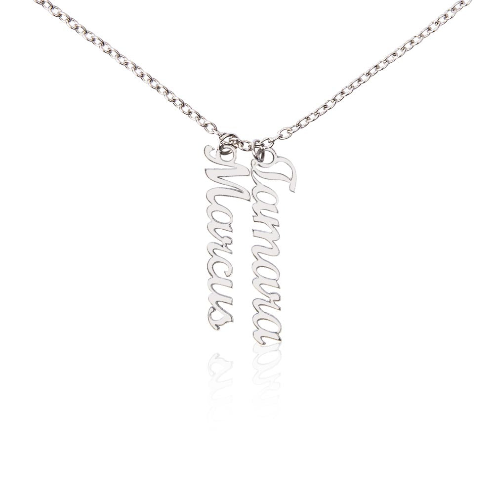 Personalized Vertical Multi-Name Pendant