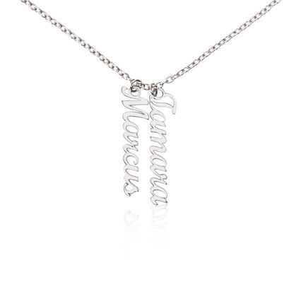 Personalized Vertical Multi-Name Pendant