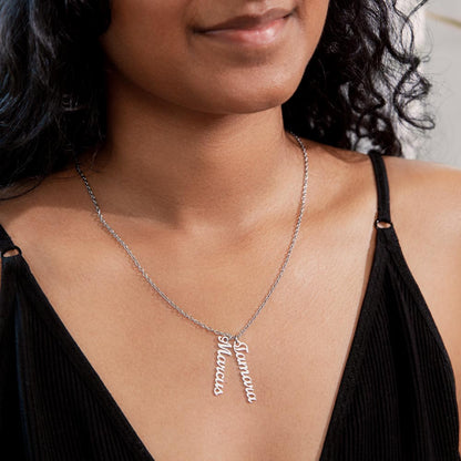 Personalized Vertical Multi-Name Pendant
