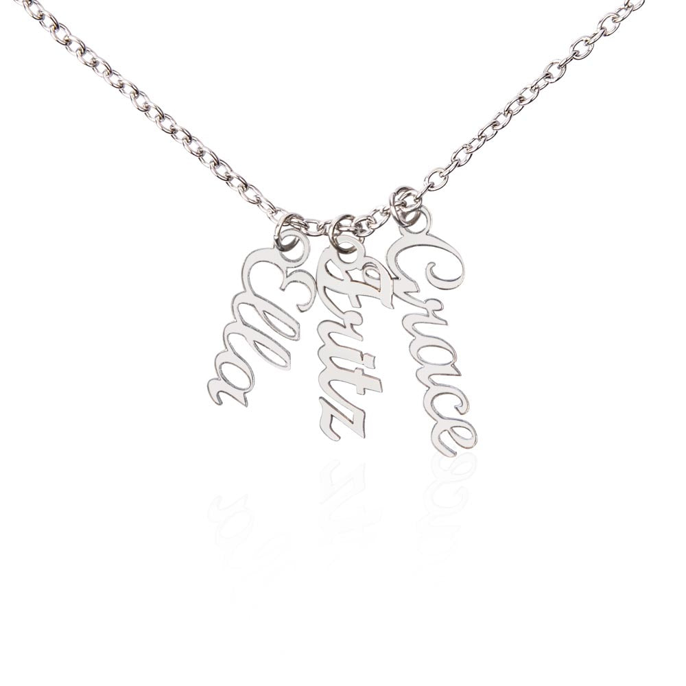 Personalized Vertical Multi-Name Pendant