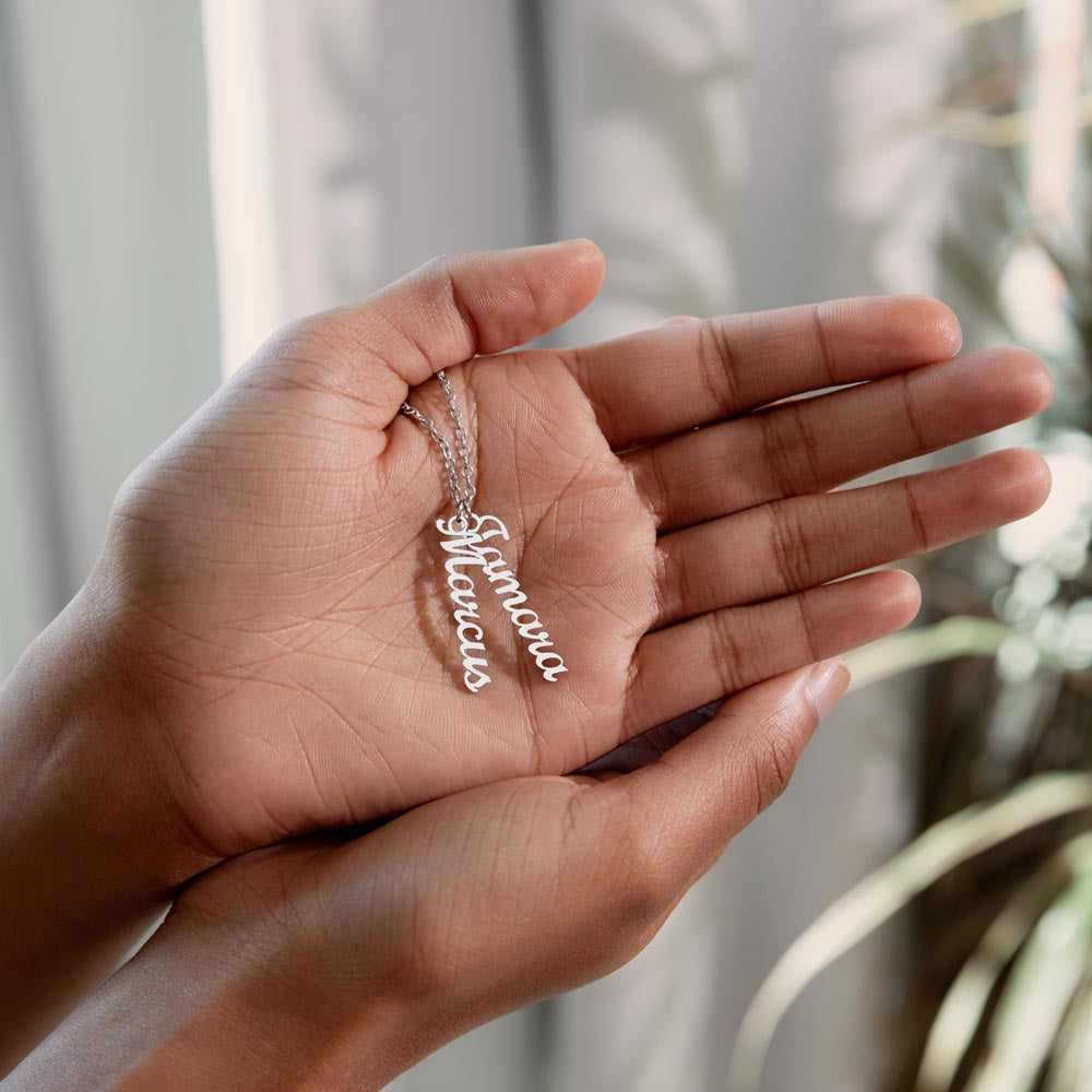 Personalized Vertical Multi-Name Pendant