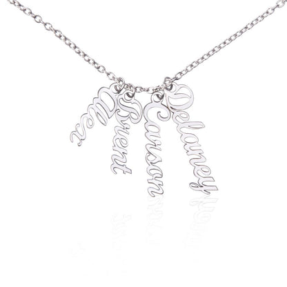 Personalized Vertical Multi-Name Pendant
