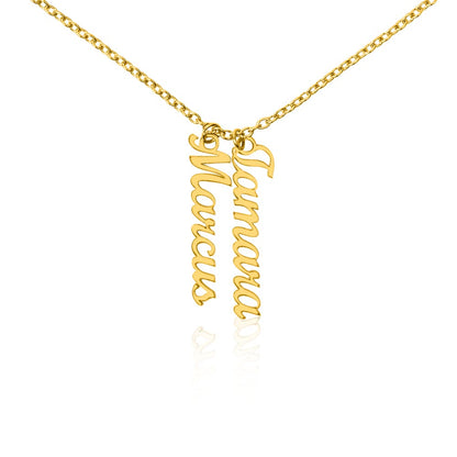 Personalized Vertical Multi-Name Pendant