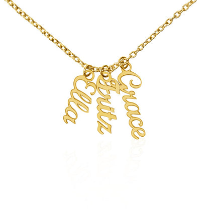 Personalized Vertical Multi-Name Pendant