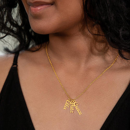 Personalized Vertical Multi-Name Pendant