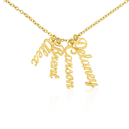 Personalized Vertical Multi-Name Pendant