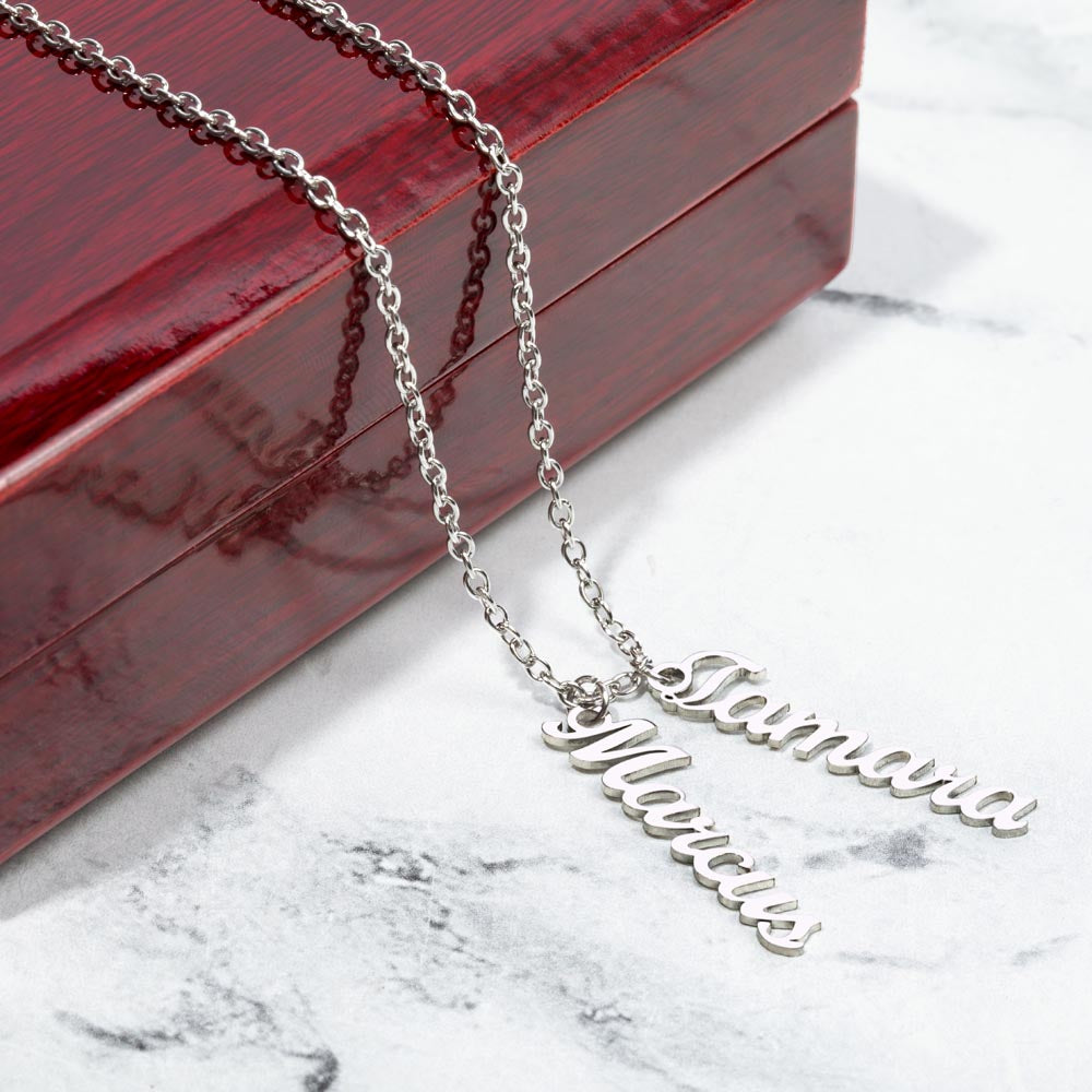 Personalized Vertical Multi-Name Pendant