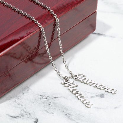 Personalized Vertical Multi-Name Pendant