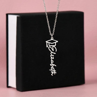 "The Future is Yours" – Personalized Graduation Name Necklace